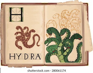 letter H with Hydra 