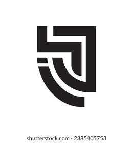 letter H, I, and J monogram logo design.