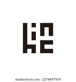 Letter h, i, n and c square geometric symbol simple logo vector