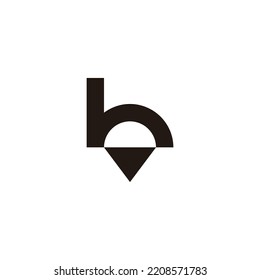 Letter h ice cream geometric symbol simple logo vector