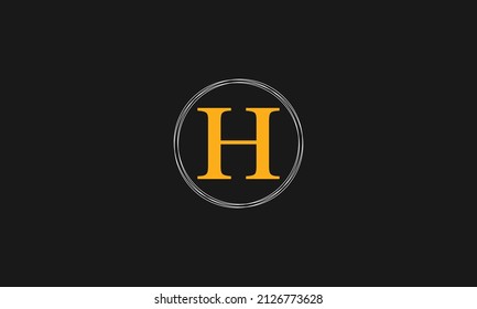 Letter H icon design with circle outline. Creative modern letters icon, Premium vector illustration.
