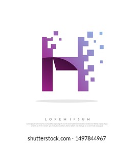 letter H icon design vector template illustration. geometric , modern logo