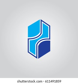  letter H icon to logo security