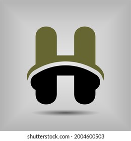Letter H icon and logo template. New design and elegant typographic concept. Two Colour. File EPS.