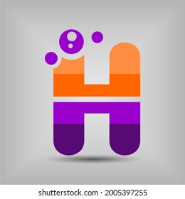 Icono de letra H y plantilla de logotipo. Nuevo diseño y elegante concepto tipográfico. Dos colores. Archivo EPS.