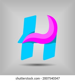 Icono de letra H y plantilla de logotipo. Nuevo diseño y elegante concepto tipográfico. Dos colores. Archivo EPS.