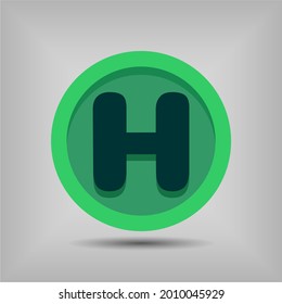 Letter H icon and logo template. New design and elegant typographic concept. Green Colour. File EPS.