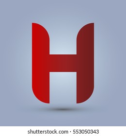 Letter H icon and logo template.  New design and elegant typographic concept. red