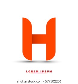 Letter H icon and logo template.  New design, elegant, and simple typographic . orange