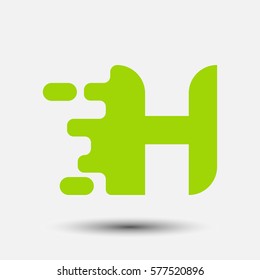 Letter H icon and logo template.  New design and elegant typographic. spread the font. green