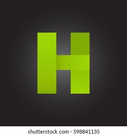 Letter H icon and logo template.  New design and elegant typographic. green