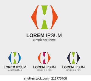 Letter H  icon template