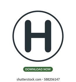 The letter H icon vector