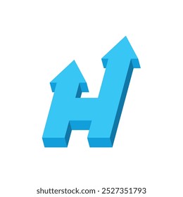 Modelo de logotipo de vetor de ícone H da letra
