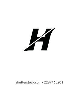 Letter H illustration geometric symbol simple logo vector