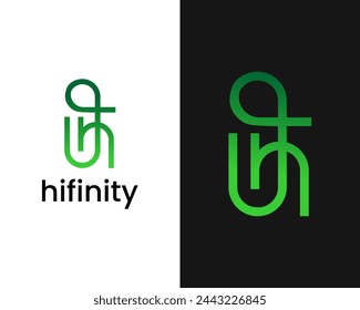 Letter H Infinity icon logo concept vector design company branding