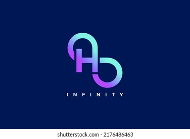 Letter H Infinity Logo Design Inspiration. Suitable For Technology, Brand And Company Logos Design, Vector Illustration