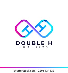 Letra H Diseño de logotipo infinito y símbolo de color degradado para marca de empresa e identidad corporativa