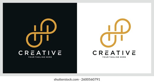 Letter H Infinity logo vector template.