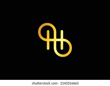 Letter H with infinity vector design, H logo