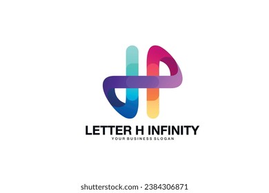 letter h infinity vector template logo design