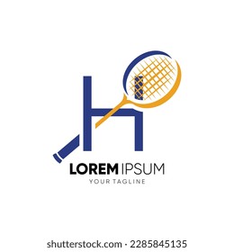Buchstabe H Erstmaliges Badminton-Logo-Design Vektorsymbol-Grafik-Emblem-Illustration