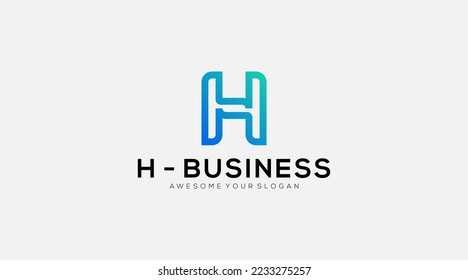 Letter H initial Business Logo design vector template