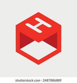 Letter H Initial Cube Logo Design Concept. Vector Illustration.