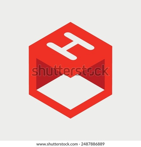 Letter H Initial Cube Logo Design Concept. Vector Illustration.