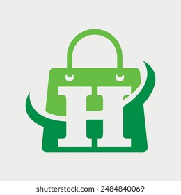 Letter H Initial Handbag Logo Design. Vector Illustration.