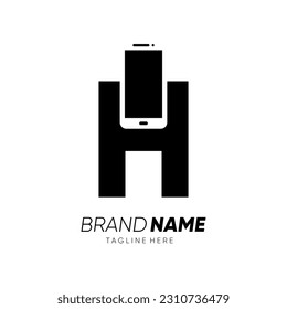 Letra H Logo Inicial Diseño Icono Vector Icono Ilustración Gráfico 