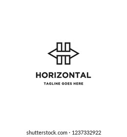letter H initial for Horizontal logo icon vector