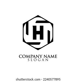 LETTER H INITIAL LOGO, WITH BLACK COLOR
