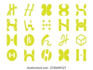 Letra H Colección inicial del logotipo