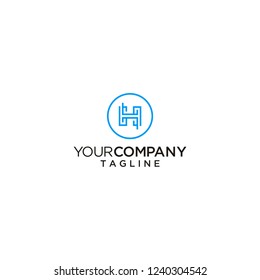 letter H initial logo vector icon