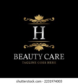 letter H initial luxury vector logo design