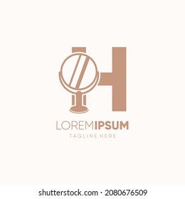 Icono de diseño del logotipo de espejo retrovisor inicial Ilustración gráfica Plantilla de fondo