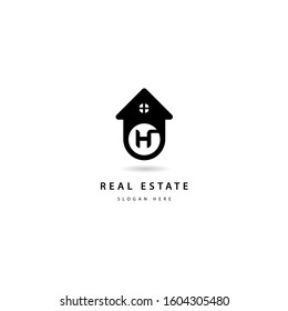 Letter H Initial Real estate logo icon template