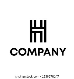 letter H initial shape vector logo