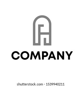 letter h initial shape vector logo