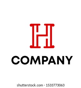 letter H initial sign logo vector elements
