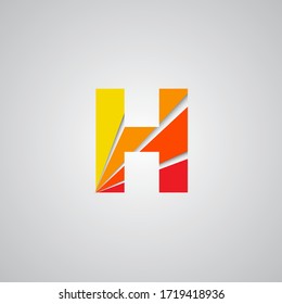 letter H initial sign logo design vector template