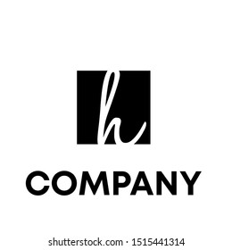 letter H initial unique and abstract line vector illustration