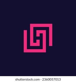 letter H initial unique and abstract line vector illustration