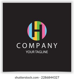 letter h initials logo with colorful circles suitable for paint logo premium elegant template vector eps 10
