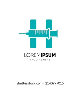 Ilustración gráfica del icono del vector del logotipo de inyección de la letra H Ilustración del emblema del logotipo de inyección 