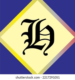 letter "H" with an interesting font and color in vector form