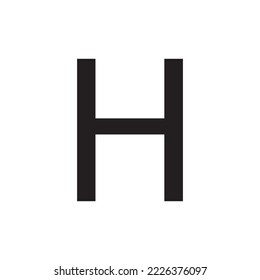 Letter H isolated on white background. Alphabet Letter H. .Font symbol of letter H. Printable Solid Black Letter H Silhouette. Vector illustration.