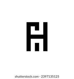 Letter H, J and n square geometric symbol simple logo vector