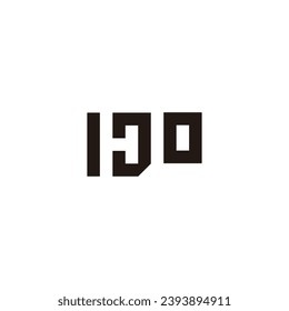 Letter I H J O square geometric symbol simple logo vector